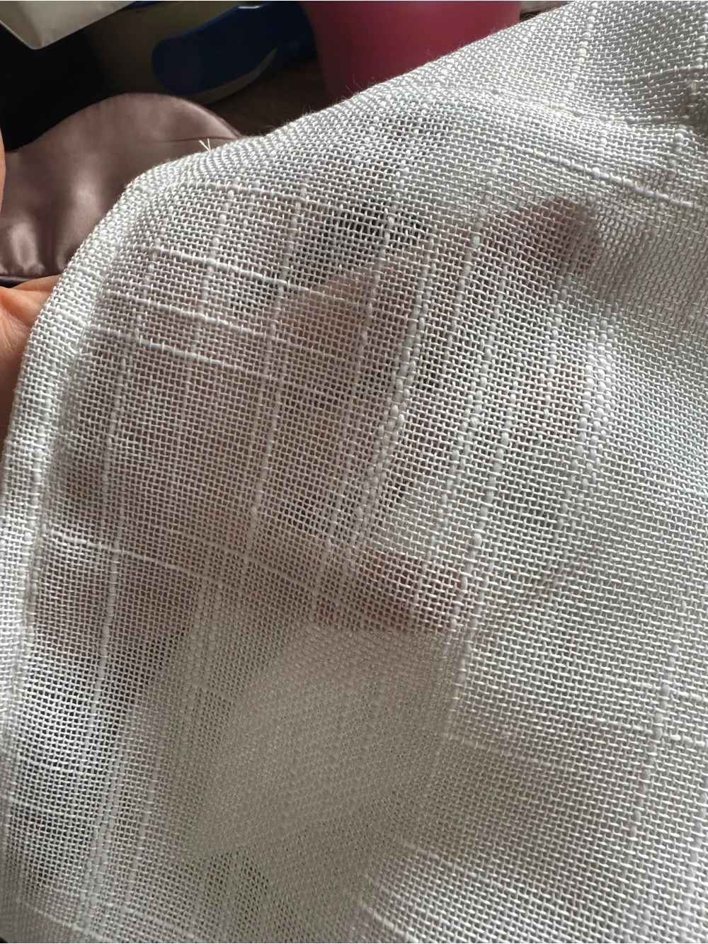 White Sheer Rod Pocket Curtain Panel -52x45